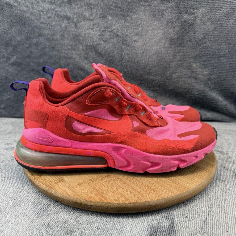 Nike Air Max 270 React Shoes Mens Size 12.5 Pink Running Sneakers AO4971-600
